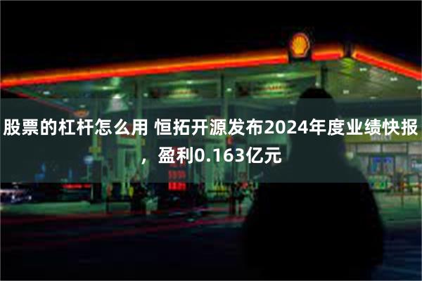 股票的杠杆怎么用 恒拓开源发布2024年度业绩快报，盈利0.163亿元