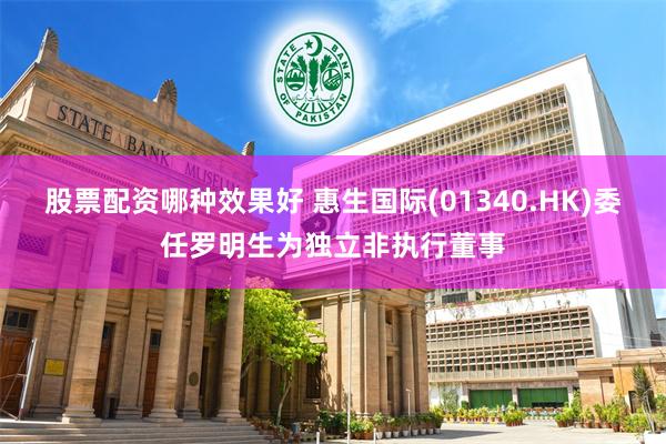 股票配资哪种效果好 惠生国际(01340.HK)委任罗明生为独立非执行董事