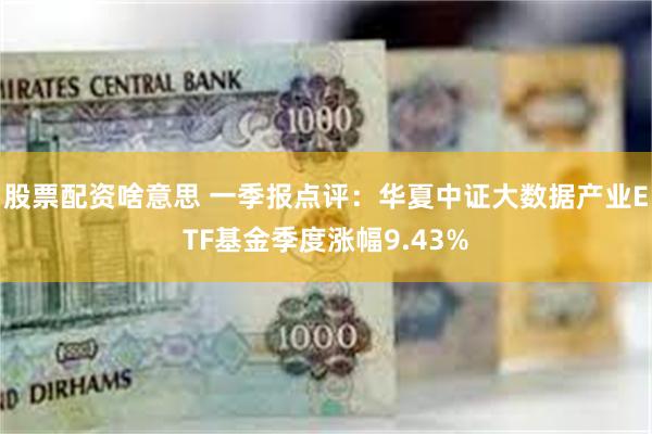 股票配资啥意思 一季报点评：华夏中证大数据产业ETF基金季度涨幅9.43%